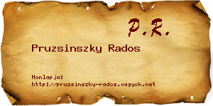 Pruzsinszky Rados névjegykártya